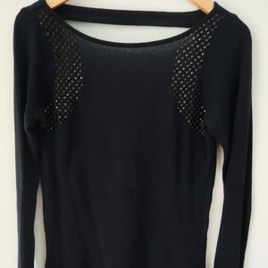 H&M sequin navy blue knit sweater